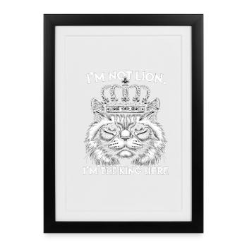 Cat King - Framed poster (27 × 37 cm) - black - Front
