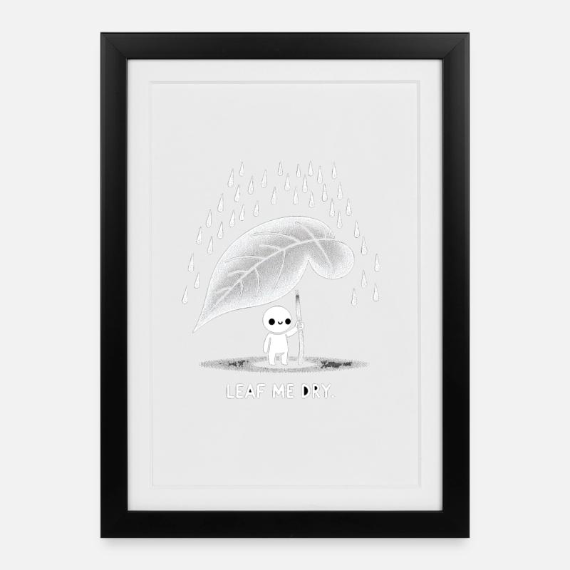 Leaf Me Dry - Affiche encadrée (27 × 37 cm) - noir