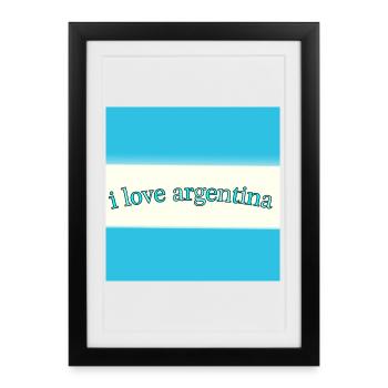 J’aime l’Argentine - Affiche encadrée (27 × 37 cm) - noir - Devant