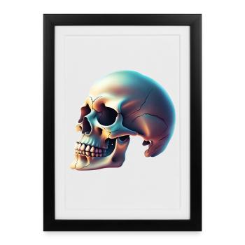 Printflow Crâne Halloween - Affiche encadrée (27 × 37 cm) - noir - Devant