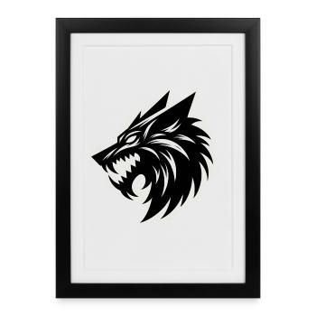 Fenrir, the Beast - Framed poster (27 × 37 cm) - black - Front