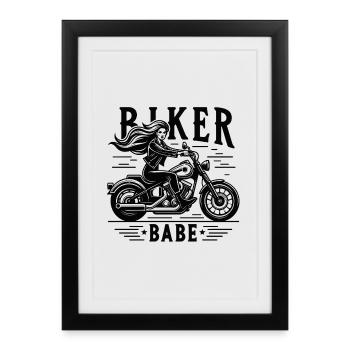 Biker Babe - Affiche encadrée (27 × 37 cm) - noir - Devant