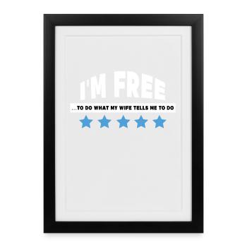 Déclaration de liberté Retraite Senior Job Carrière - Affiche encadrée (27 × 37 cm) - noir - Devant