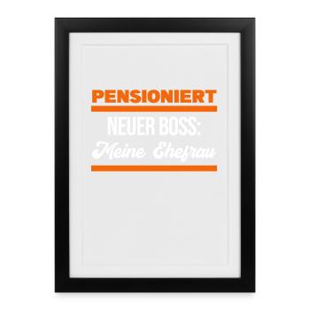 Déclaration de retraite Retraité senior - Affiche encadrée (27 × 37 cm) - noir - Devant