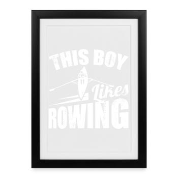 Garçon d’aviron - Affiche encadrée (27 × 37 cm) - noir - Devant