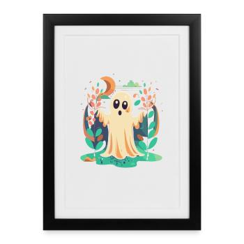 Halloween Ghost - Framed poster (27 × 37 cm) - black - Front