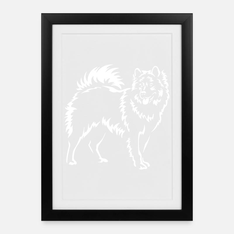 Eurasier "Black Edition" - Gerahmtes Poster (27 × 37 cm) - Schwarz