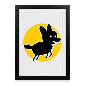 Wolf – Wild Nature Motif & Animal Welfare Statement - Framed poster (27 × 37 cm) - black - Front