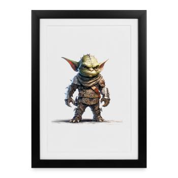 Goblin Leader Fantasy RPG Shirt - Framed poster (27 × 37 cm) - black - Front