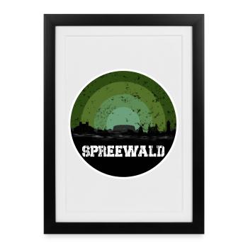 Ligne d’horizon originale de Spreewald - Affiche encadrée (27 × 37 cm) - noir - Devant