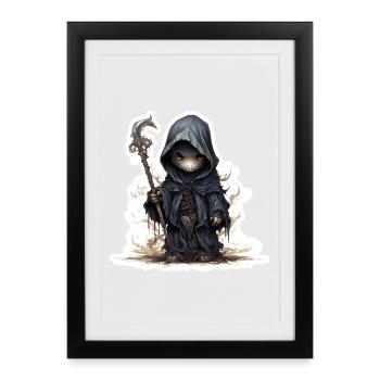 Cute Ghost Magician Fantasy RPG Shirt - Framed poster (27 × 37 cm) - black - Front