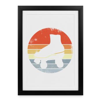 Vintage Roller Skates - Framed poster (27 × 37 cm) - black - Front