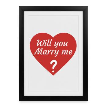 Will you marry me? - Framed poster (27 × 37 cm) - black - Front
