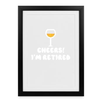 Déclaration d'adieu Pension de retraite pour personnes âgées - Affiche encadrée (27 × 37 cm) - noir - Devant