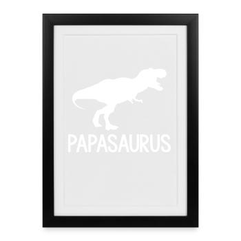 T shirt humoristique papasaurus - Affiche encadrée (27 × 37 cm) - noir - Devant