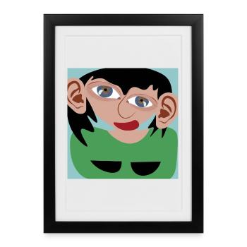Dark-haired woman - Framed poster (27 × 37 cm) - black - Front