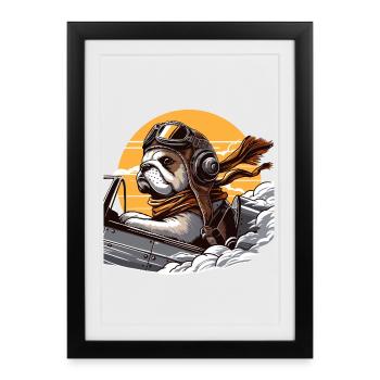 Bulldog Pilot - Framed poster (27 × 37 cm) - black - Front