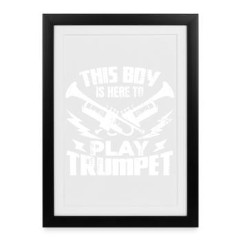 Petit trompettiste - Affiche encadrée (27 × 37 cm) - noir - Devant