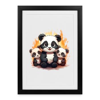 Escouade de bébés pandas - Affiche encadrée (27 × 37 cm) - noir - Devant