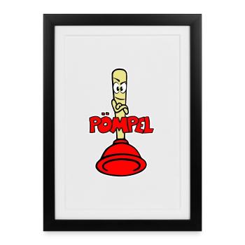 Pömpel - Gerahmtes Poster (27 × 37 cm) - Schwarz - Vorne