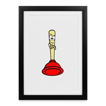 Pömpel - Gerahmtes Poster (27 × 37 cm) - Schwarz - Vorne