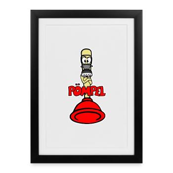 Pömpel - Gerahmtes Poster (27 × 37 cm) - Schwarz - Vorne
