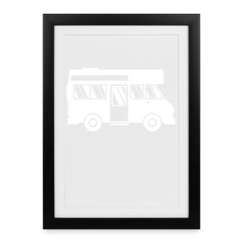 Caravan Wanderlust Wanderer Camping Camper - Framed poster (27 × 37 cm) - black - Front