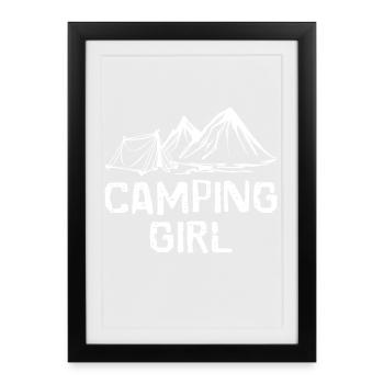 Mountains, Hiker, Camping, Statement, Camping, Wanderlust - Framed poster (27 × 37 cm) - black - Front