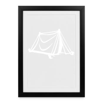 Camping, Camping, Relaxing, Wanderlust, Hiking, Holidays - Framed poster (27 × 37 cm) - black - Front