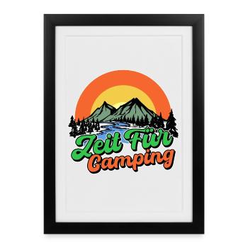 Mountains, Nature, Camping, Statement, Chilling, Camping - Framed poster (27 × 37 cm) - black - Front