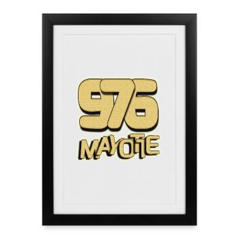 T SHIRT 976 MAYOTTE_MAORÉ - Affiche encadrée (27 × 37 cm) - noir - Devant
