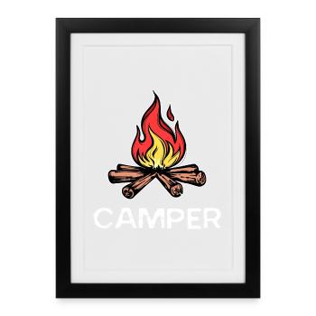 Campfire Saying Camper Camping Campsite - Framed poster (27 × 37 cm) - black - Front