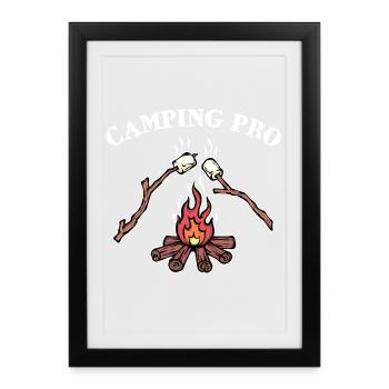 Camping Statement Campsite Campfire Camping - Framed poster (27 × 37 cm) - black - Front