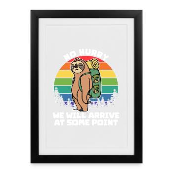 Randonneurs Vacances Camping Détente Déclaration Vacances - Affiche encadrée (27 × 37 cm) - noir - Devant