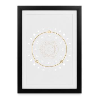 Mystic Moon Sigil Circle - Framed poster (27 × 37 cm) - black - Front