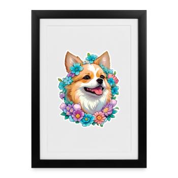 Pomeranian Zwergspitz - Framed poster (27 × 37 cm) - black - Front