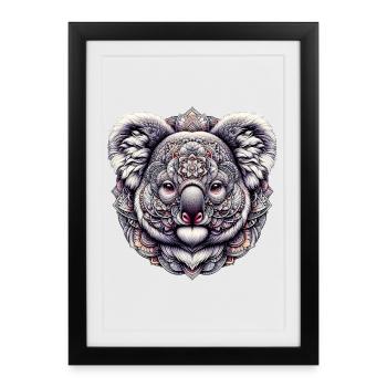 Koala décoré de Mandalas - Affiche encadrée (27 × 37 cm) - noir - Devant