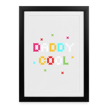 Créativité au point de croix coloré - Affiche encadrée (27 × 37 cm) - noir - Devant
