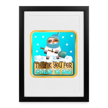 PELLETER LA NEIGE - MERCI PARESSEUX - Affiche encadrée (27 × 37 cm) - noir - Devant