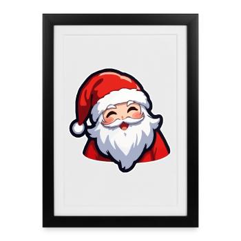 Père Noël - Affiche encadrée (27 × 37 cm) - noir - Devant