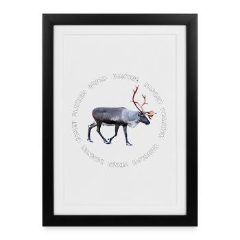 Alle Weihnachtsmänner Rentiere - Gerahmtes Poster (27 × 37 cm) - Schwarz - Vorne