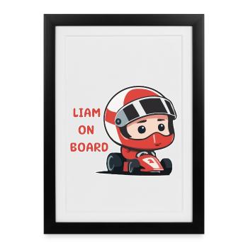 Liam on board - Framed poster (27 × 37 cm) - black - Front