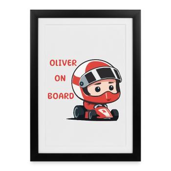 Oliver on board - Framed poster (27 × 37 cm) - black - Front