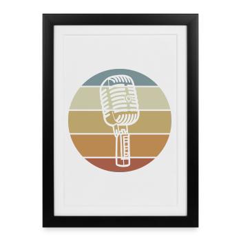 Retro Microphone - Framed poster (27 × 37 cm) - black - Front