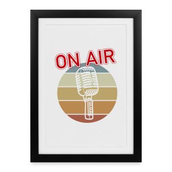 Micro à l’antenne - Affiche encadrée (27 × 37 cm) - noir - Devant