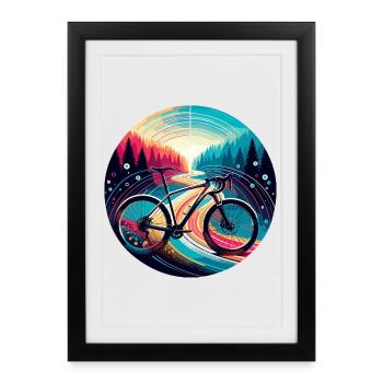 Vélo de gravier Magic Bike - Affiche encadrée (27 × 37 cm) - noir - Devant