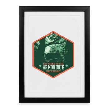 Forêt Huelgoat en armorique : Nature Mystique - Affiche encadrée (27 × 37 cm) - noir - Devant