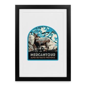 Écusson Chamois Mercantour : Faune Alpine - Affiche encadrée (27 × 37 cm) - noir - Devant