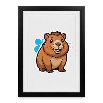 Capybara - Gerahmtes Poster (27 × 37 cm) - Schwarz - Vorne