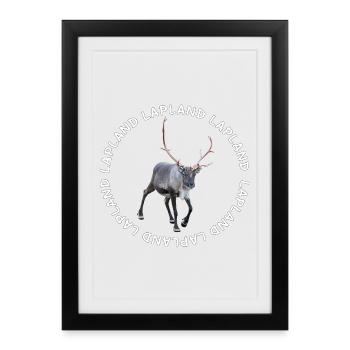 LAPONIE - Affiche encadrée (27 × 37 cm) - noir - Devant